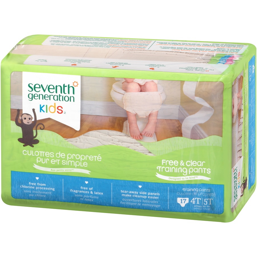 slide 3 of 3, Seventh Generation Free & Clear Training Pants 4T-5T, 17 ct