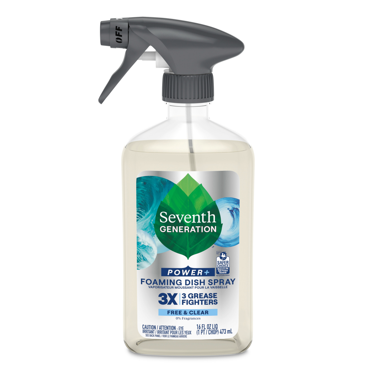 slide 6 of 8, Seventh Generation Power+ Free & Clear Foaming Dish Spray, 16 oz
