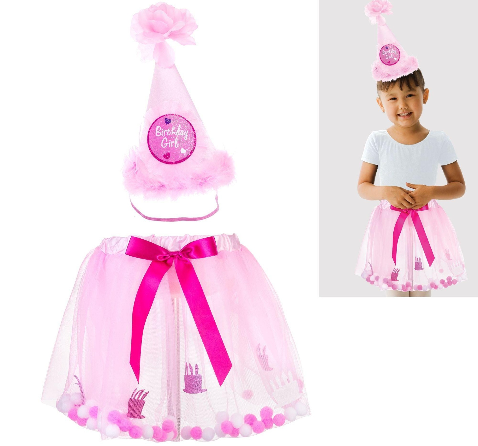 slide 1 of 1, Party City Child Pink Birthday Accessory Kit, 2 ct