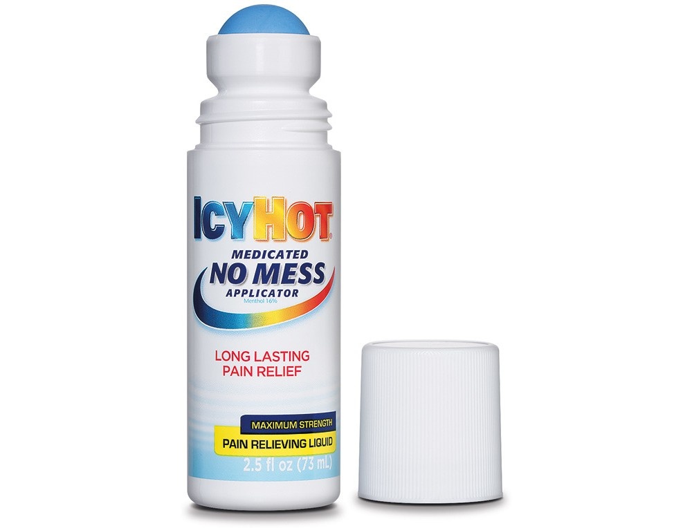 slide 2 of 3, Icy Hot Original No Mess Roll-On Pain Relief 2.5 fl oz, 2.5 fl oz