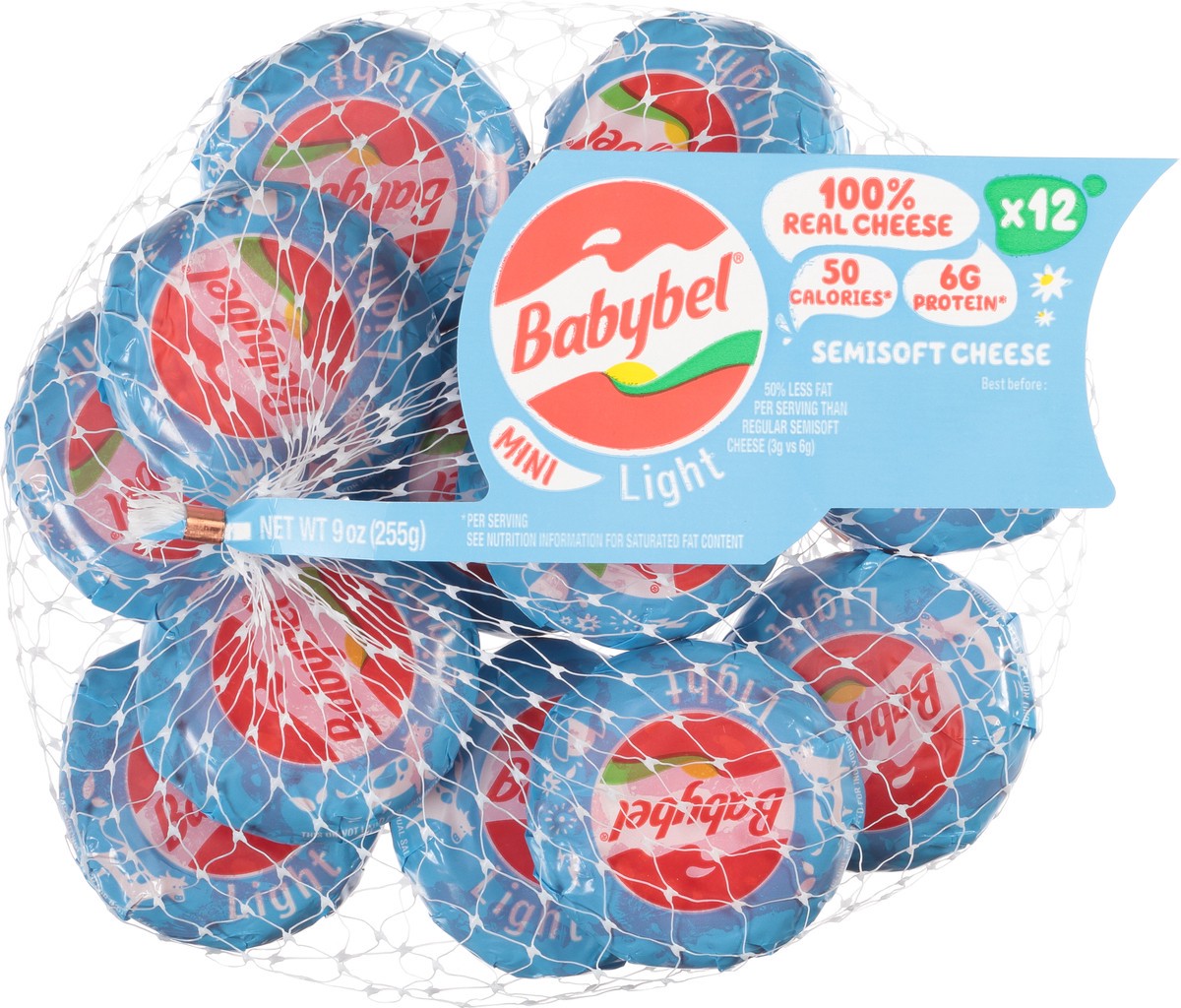 slide 4 of 9, Babybel Mini Light Cheese, 12 ct