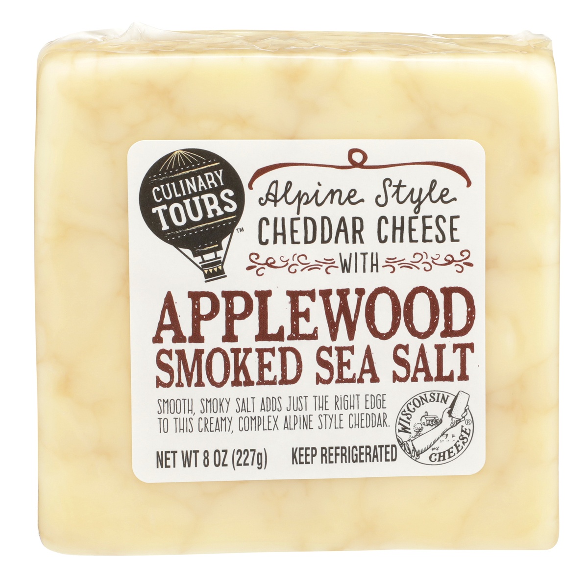 slide 1 of 1, Culinary Tours Alpine Style Cheddar Cheese With Applewood Smoked Sea Salt, 8 oz
