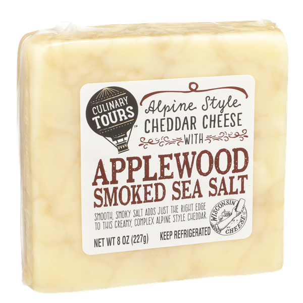 slide 1 of 1, Culinary Tours Alpine Style Cheddar Cheese With Applewood Smoked Sea Salt, 8 oz