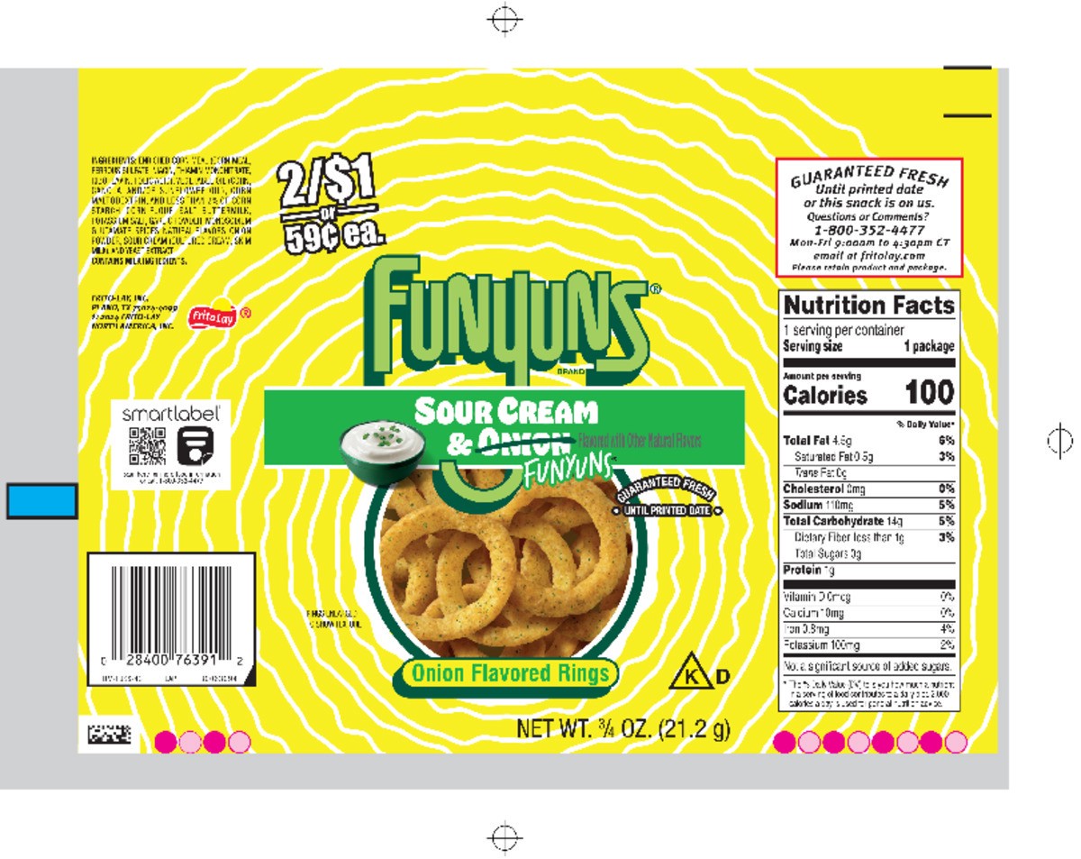 slide 6 of 9, Funyuns Onion Flavored Rings Sour Cream & Onion 3/4 Oz, 0.75 oz