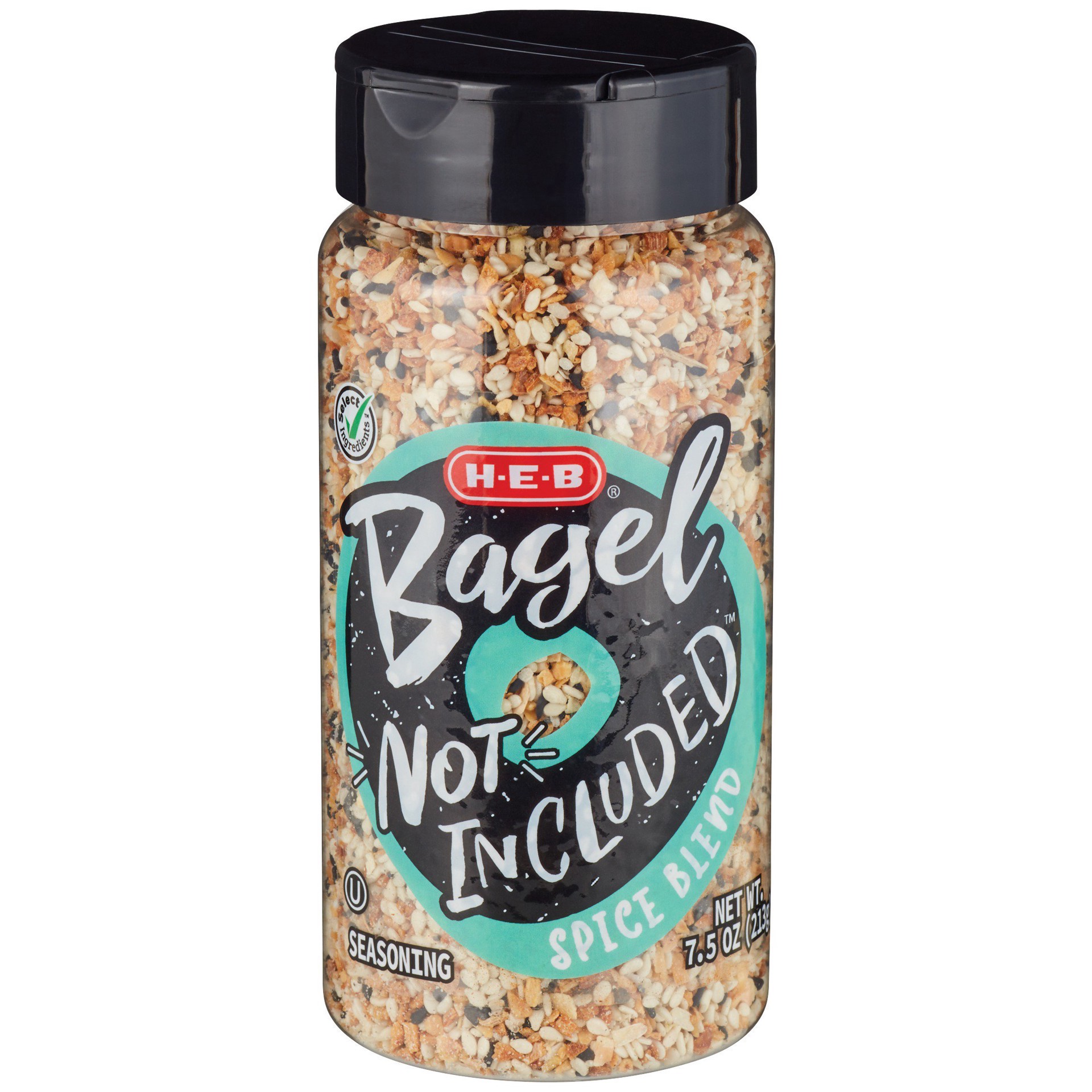 slide 1 of 1, H-E-B Select Ingredients Bagel Not Included Spice Blend, 7.5 oz