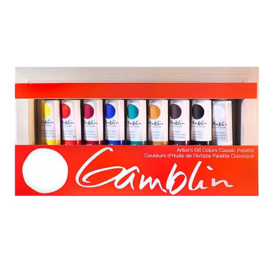 slide 1 of 2, Gamblin Artist Oil Colors Classic Palette Set, 9 paint