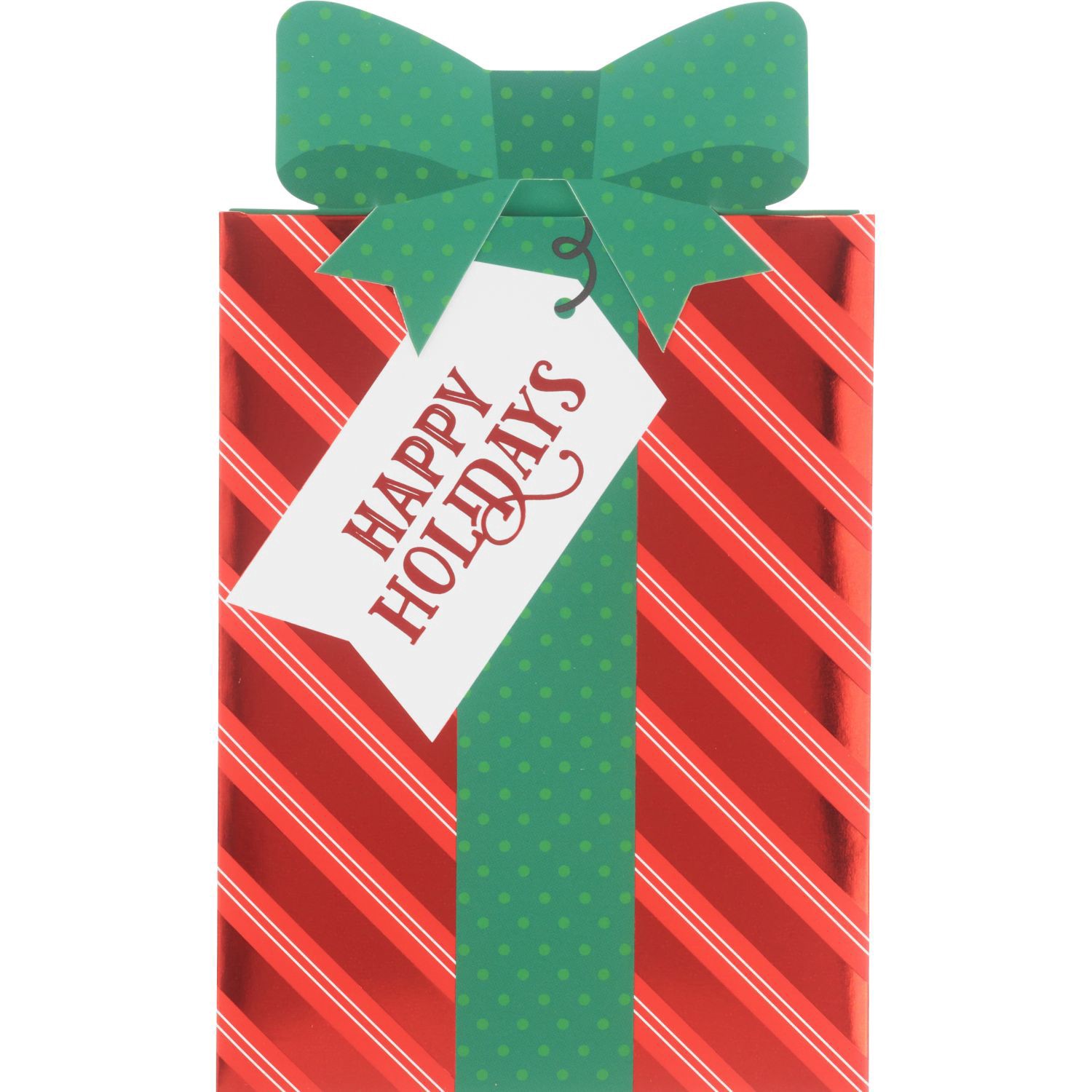 slide 1 of 1, Wrap It "Happy Holidays" Present Slider Gift Card Holder, 2 ct
