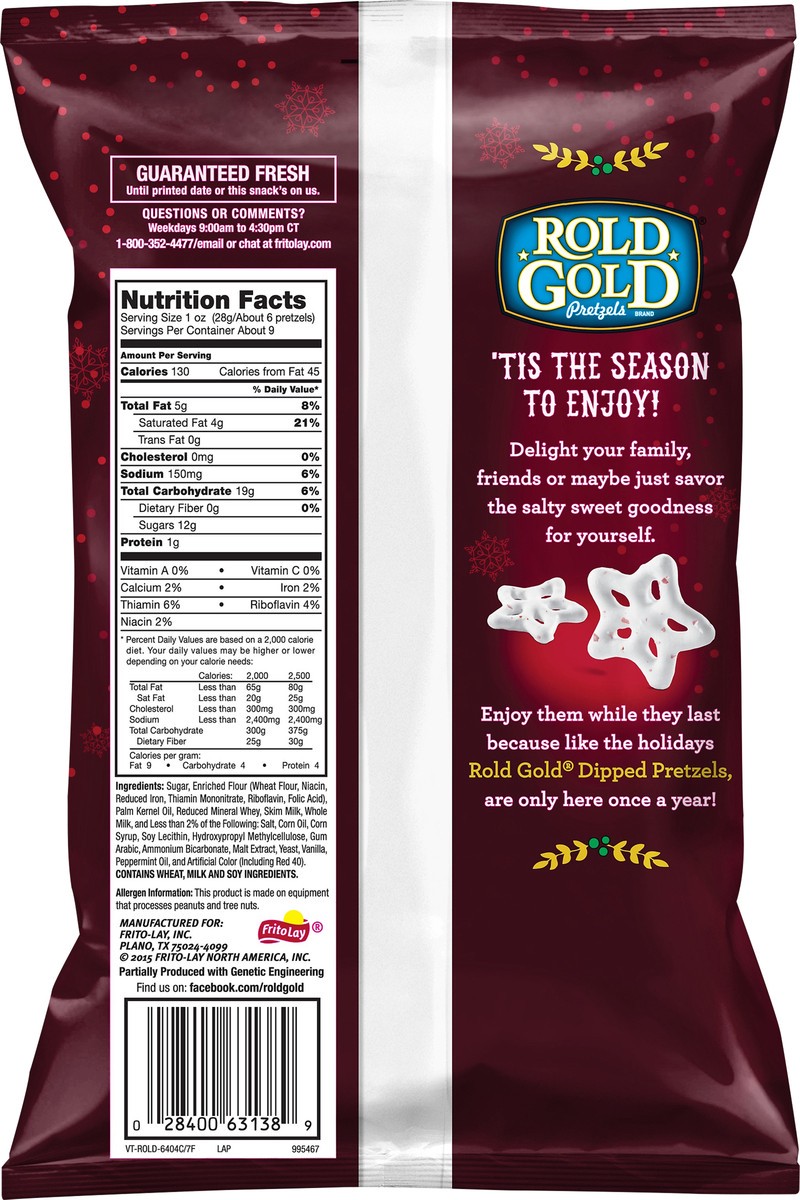 slide 5 of 5, Rold Gold White Fudge Coated Pretzels Peppermint Dipped Snowflakes 8.5 Oz, 8.5 oz