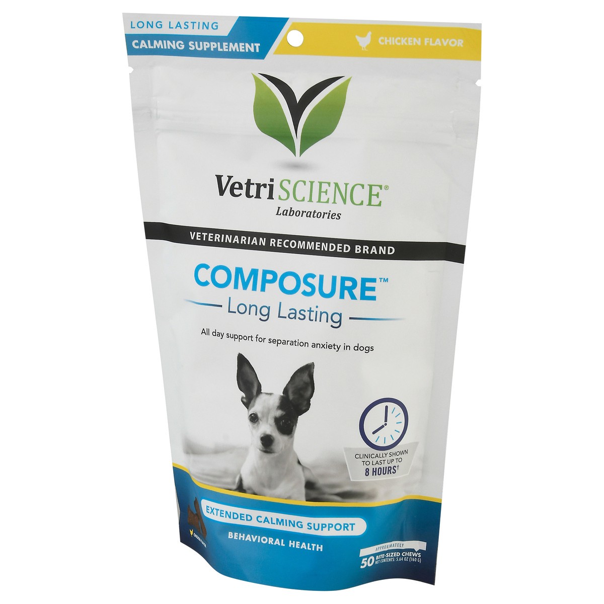 slide 9 of 9, VetriScience Composure Chicken Flavor Bite-Sized Chew Calming Supplement 5.64 oz, 5.64 oz