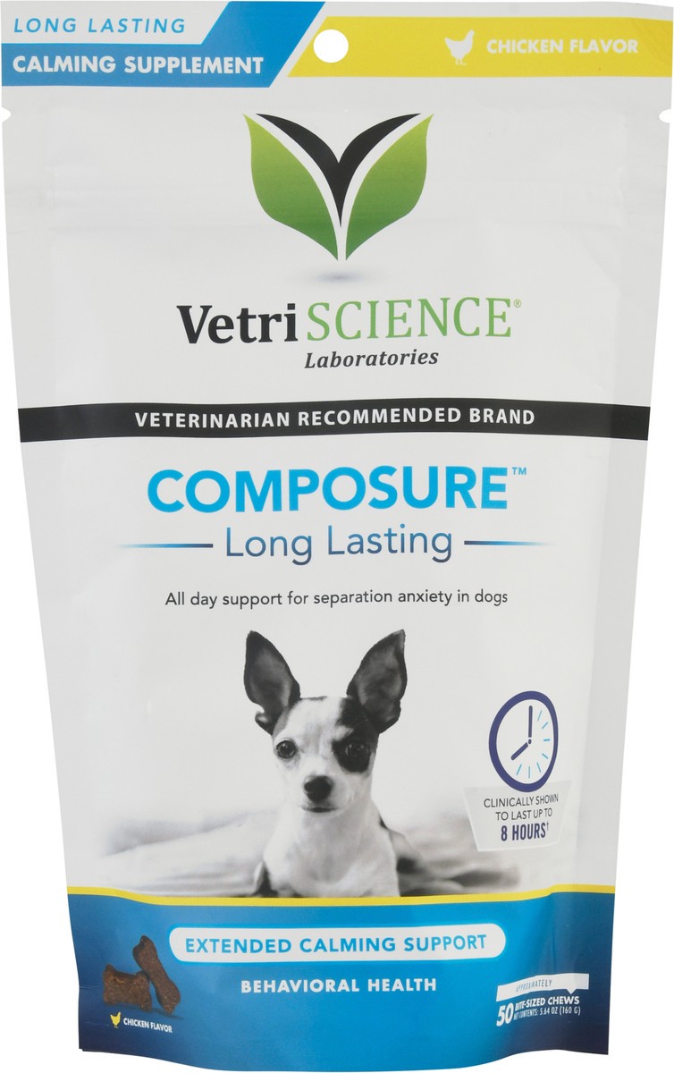 slide 6 of 9, VetriScience Composure Chicken Flavor Bite-Sized Chew Calming Supplement 5.64 oz, 5.64 oz