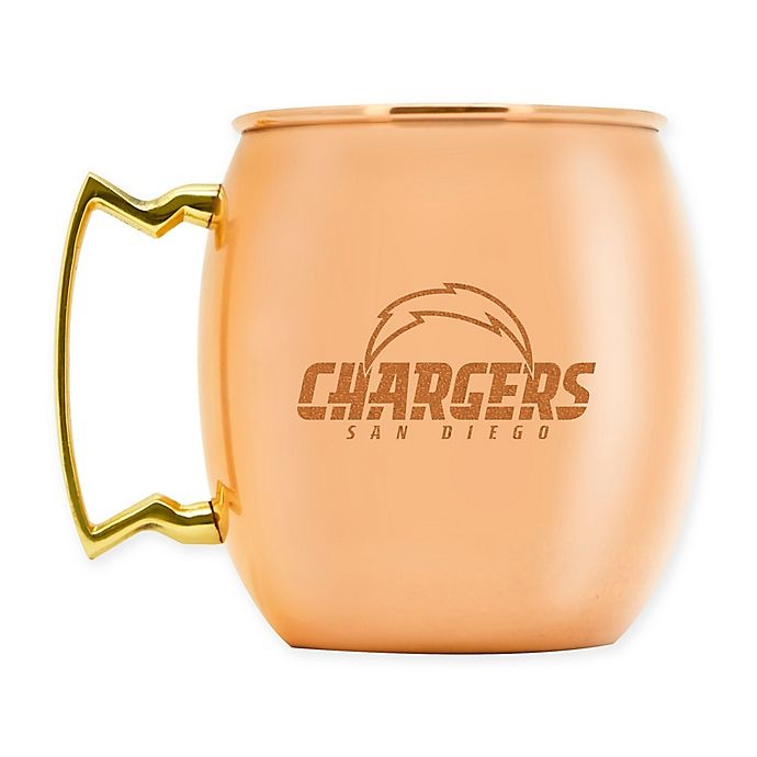 slide 1 of 1, NFL Los Angeles Chargers Brushed Copper Moscow Mule Mug, 16 oz