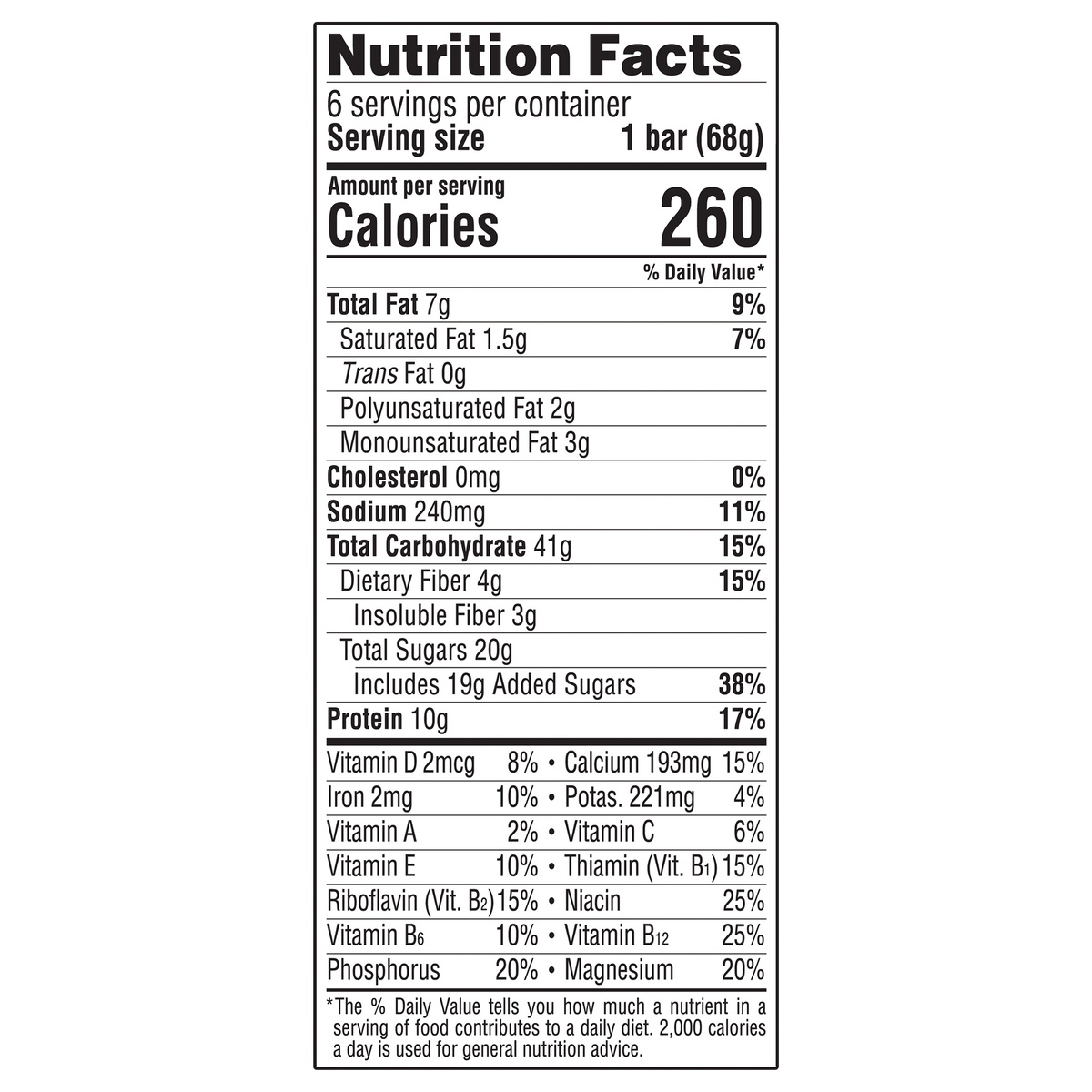 slide 5 of 10, CLIF Chocolate Chip Peanut Crunch Nutrition Bars, 6 ct