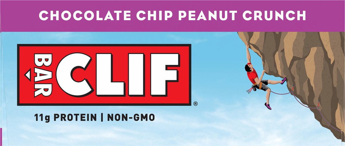 slide 9 of 11, CLIF BAR - Chocolate Chip Peanut Crunch - Made with Organic Oats - 11g Protein - Non-GMO - Plant Based - Energy Bars - 2.4 oz. (6 Pack), 14.4 oz