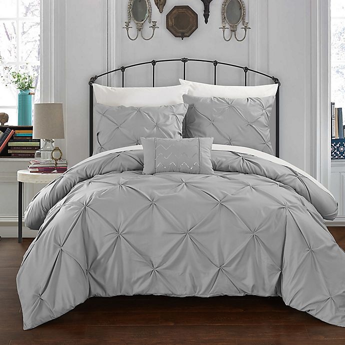 slide 2 of 5, Chic Home Salvatore Queen Duvet Cover Set - Silver, 1 ct