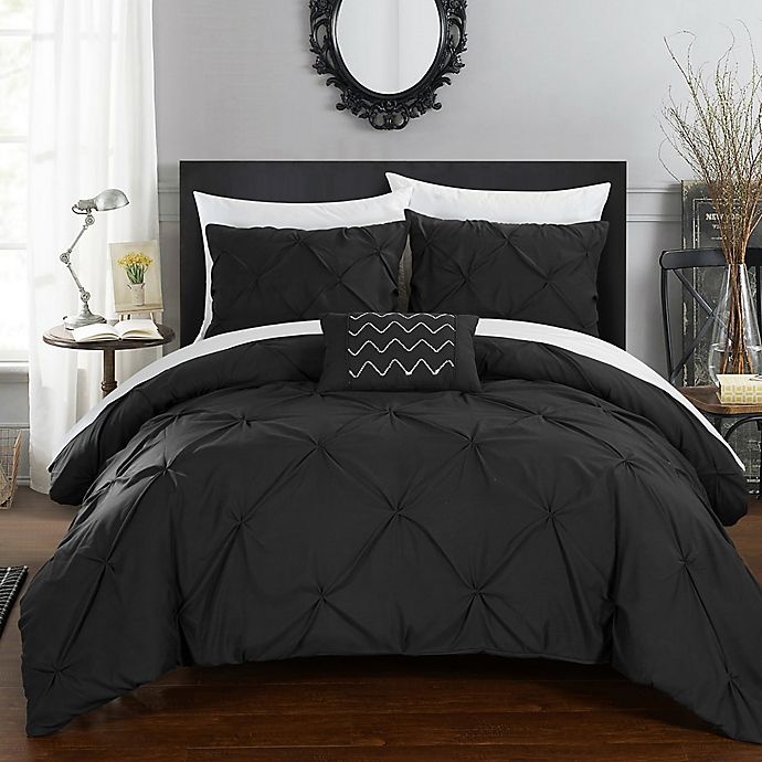 slide 2 of 5, Chic Home Salvatore Queen Duvet Cover Set - Black, 1 ct