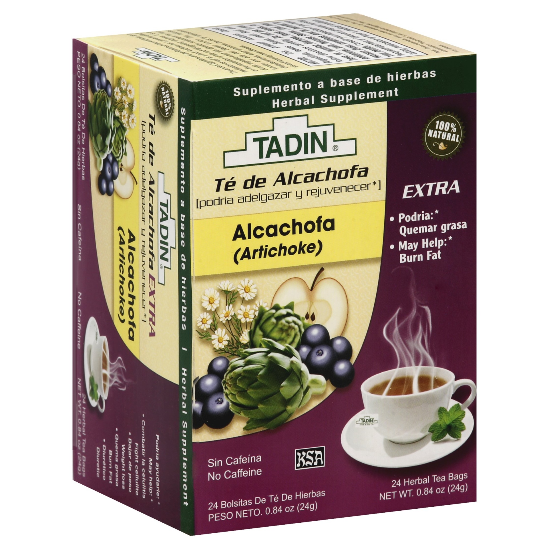 slide 1 of 1, Tadin Alcachofa Artichoke Herbal Supplement, 24 ct