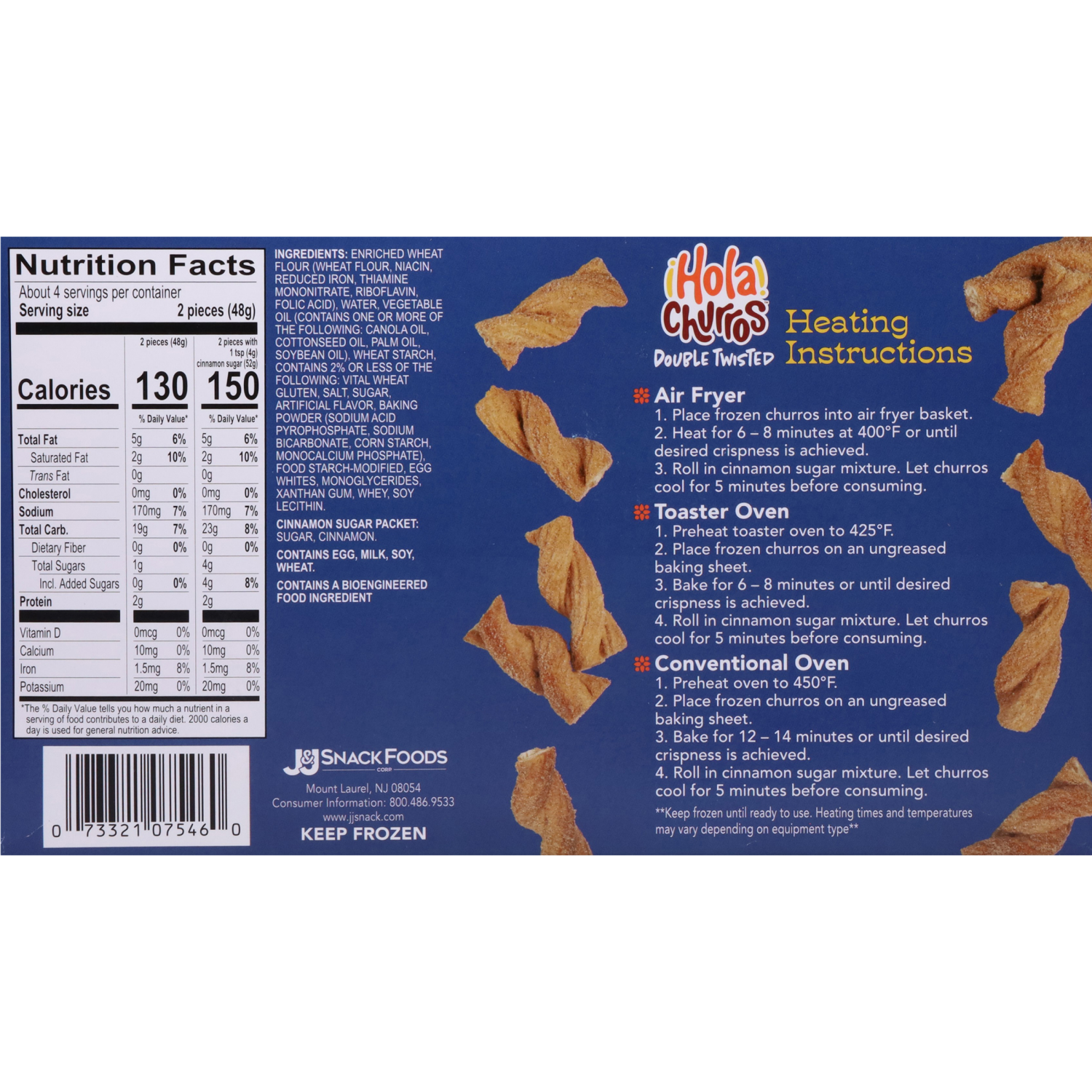 slide 2 of 2, Hola Churros! Double Twisted Cinnamon Sugar Pastry Snack 8 oz, 8 oz