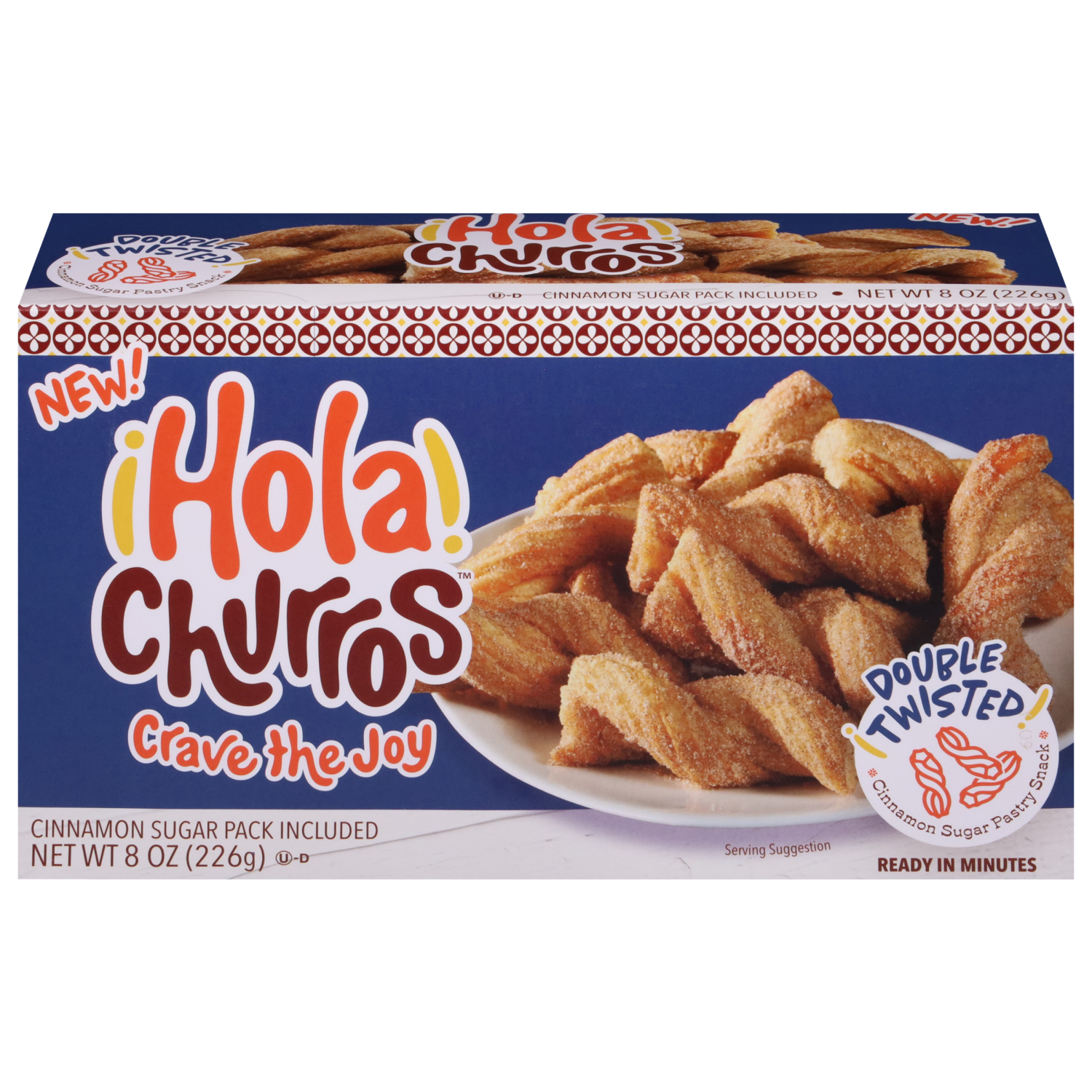 slide 1 of 2, Hola Churros! Double Twisted Cinnamon Sugar Pastry Snack 8 oz, 8 oz