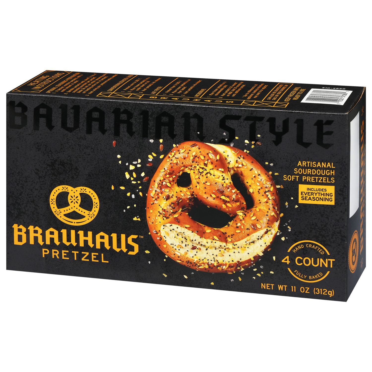 slide 2 of 3, Brauhaus Pretzel Soft Sourdough Artisanal Bavarian Style Pretzels 4 ea, 4 ct