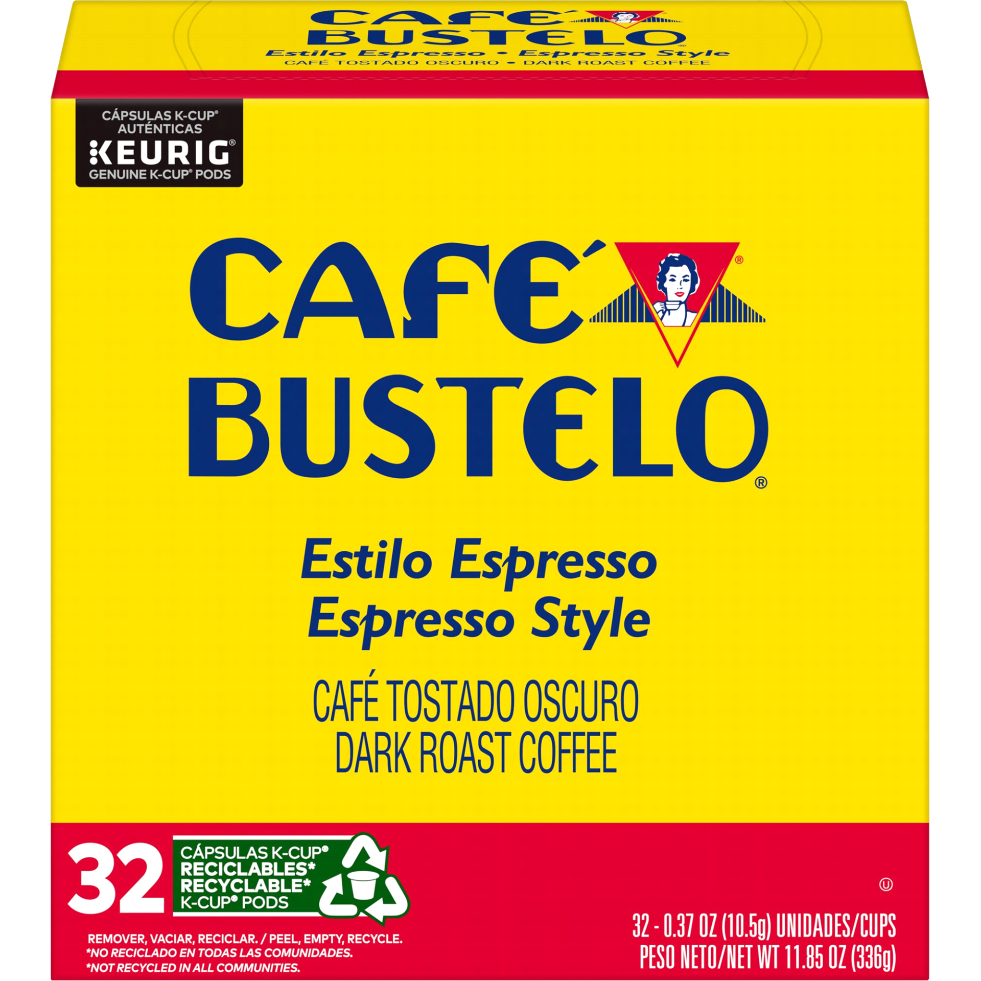 slide 1 of 1, Café Bustelo Coffee, Dark Roast, Espresso Style, K-Cup Pods, 32 ct
