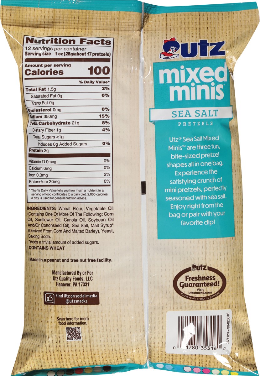 slide 6 of 13, Utz Mixed Minis Sea Salt Pretzels 12 oz, 12 oz