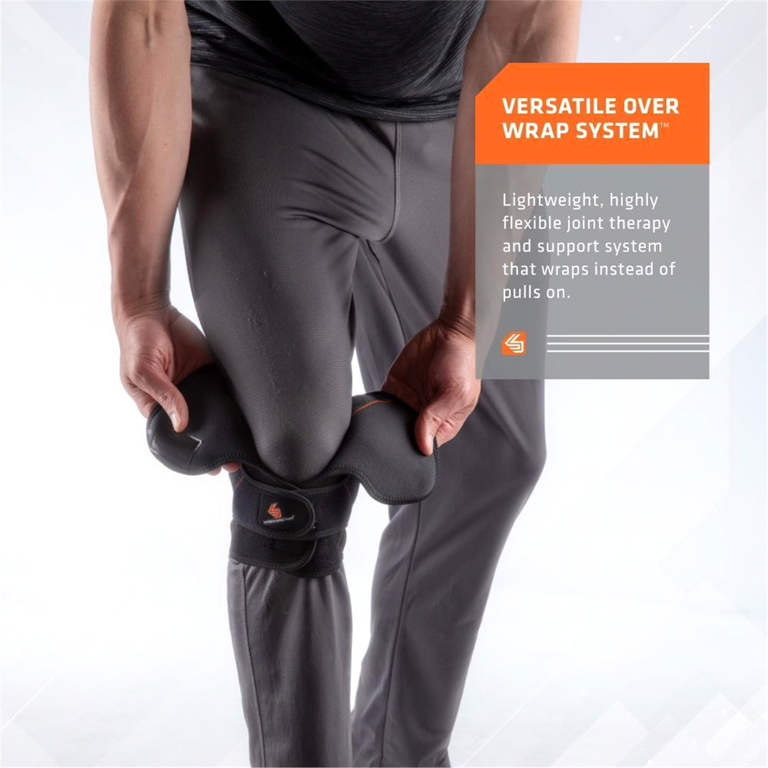 slide 3 of 3, Shock Doctor 880 Quick-On Knee Support With Versatile Over Wrap System, 1 ct