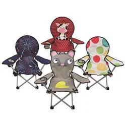 Children's Character Folding Quad Chairs - Mouse, Cow, Fireworks, Polka Dot