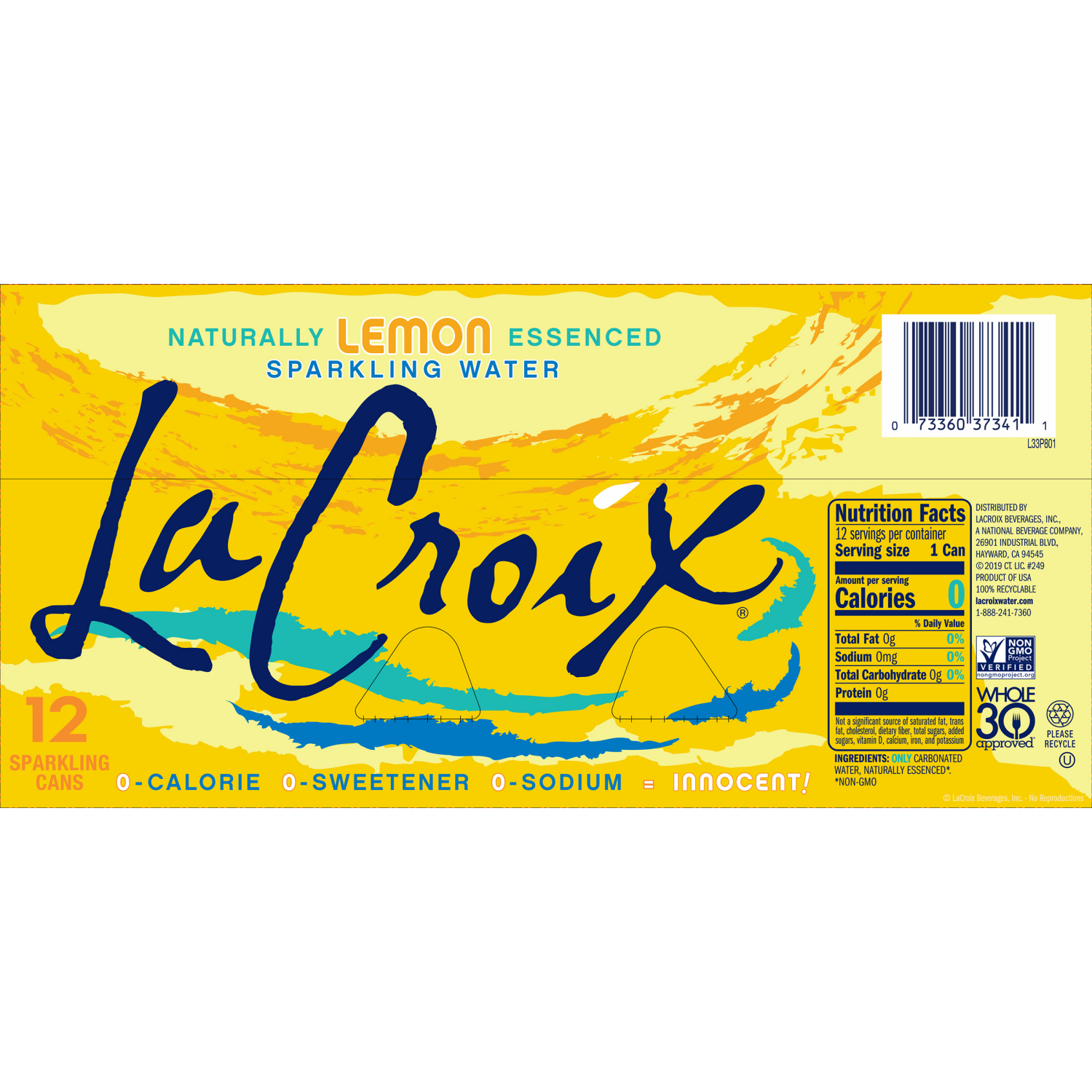 slide 2 of 5, La Croix Lemon 12 Pack 12oz, 12 ct; 144 oz