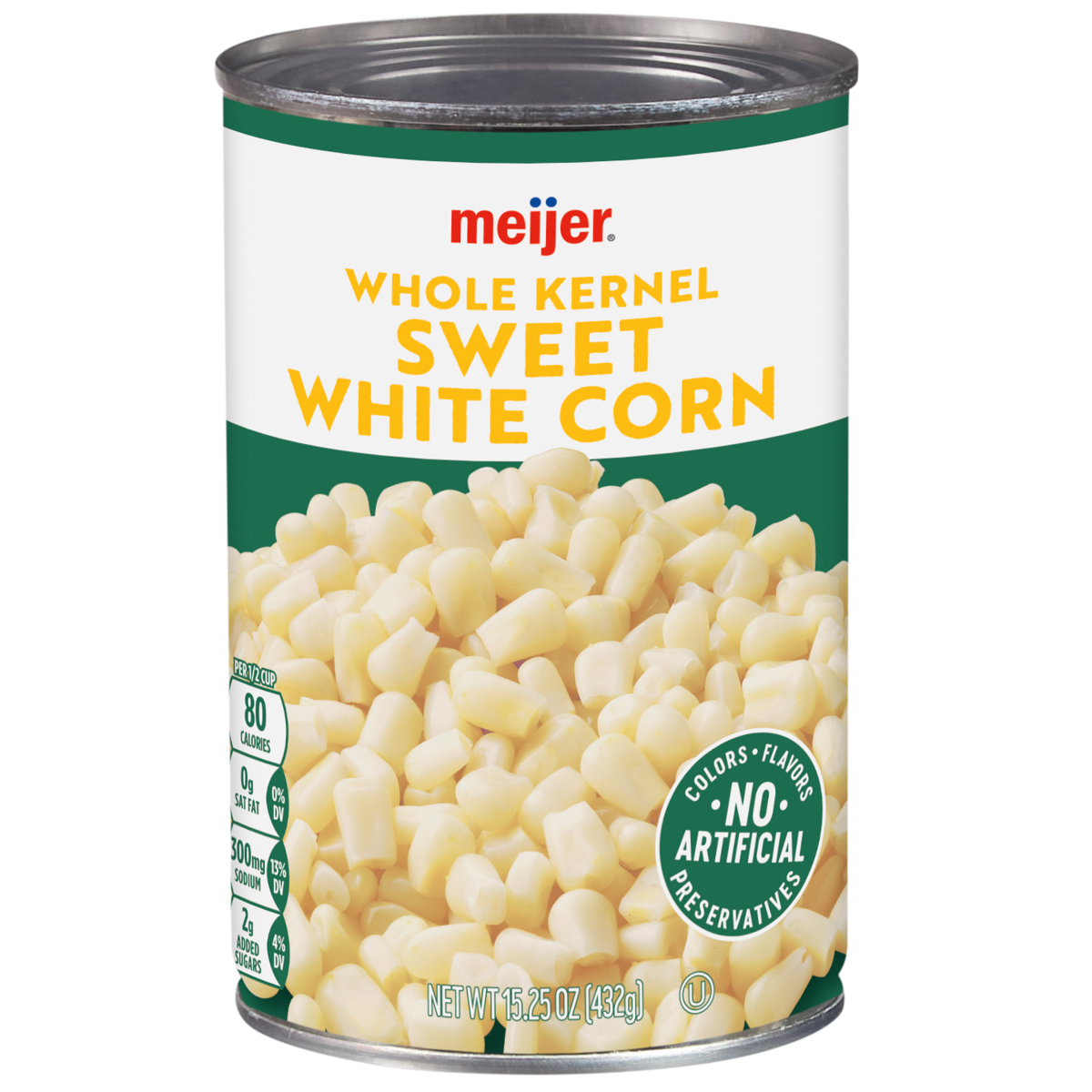 slide 1 of 2, Meijer Whole Canned Kernel White Sweet Corn, 15 oz