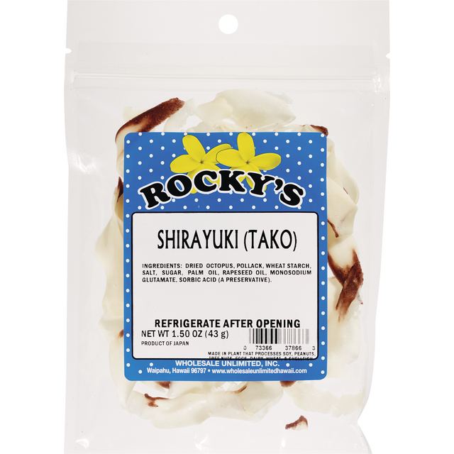 slide 1 of 1, Rocky's Shirayuki Tako, 1.5 oz