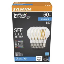 Sylvania TruWave LED 60 Watt A19 Clear Daylight Bulbs