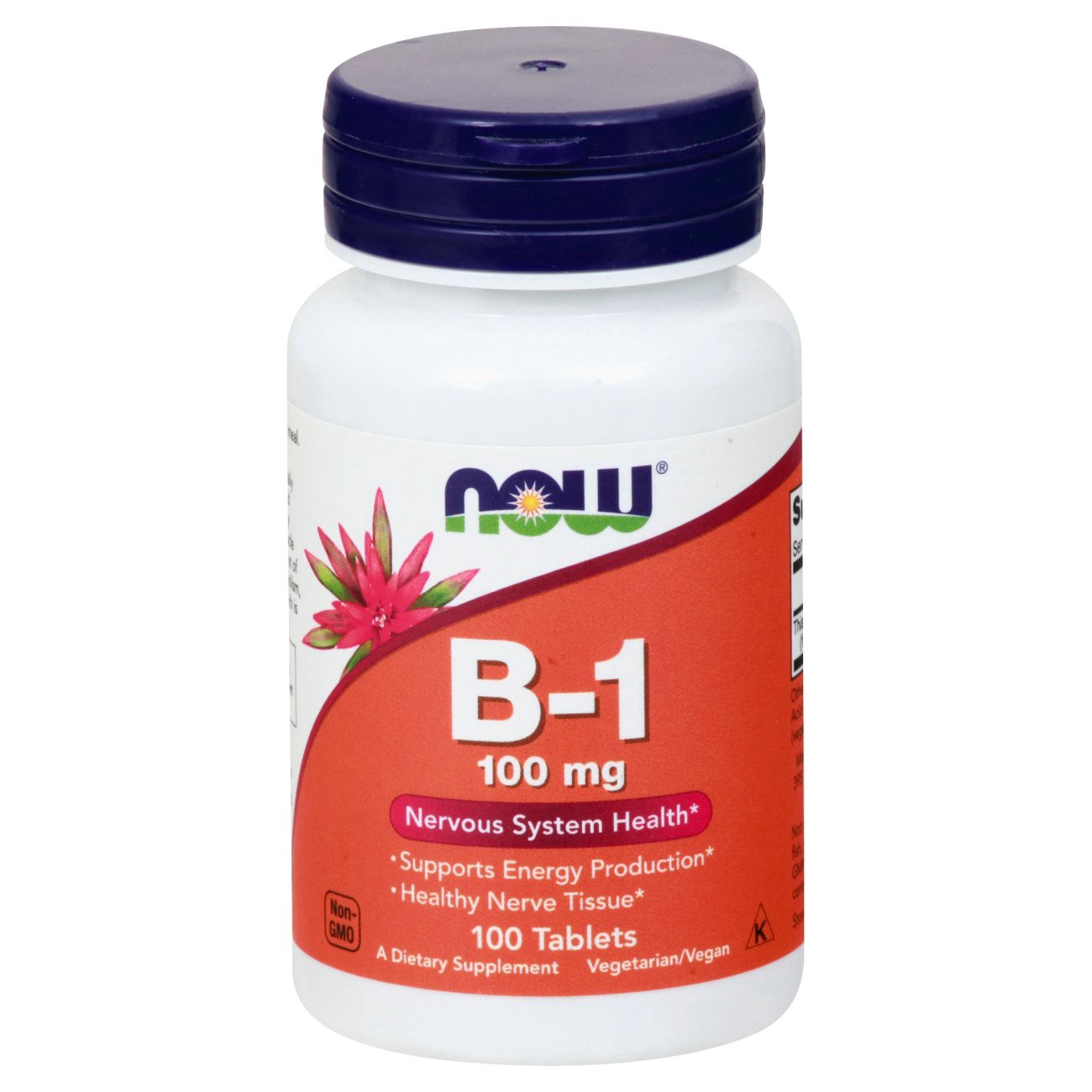 slide 1 of 2, NOW Vitamin B-1 100 mg Tablets, 100 ct