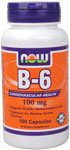 slide 1 of 2, NOW B-6 100 mg Capsules, 100 ct