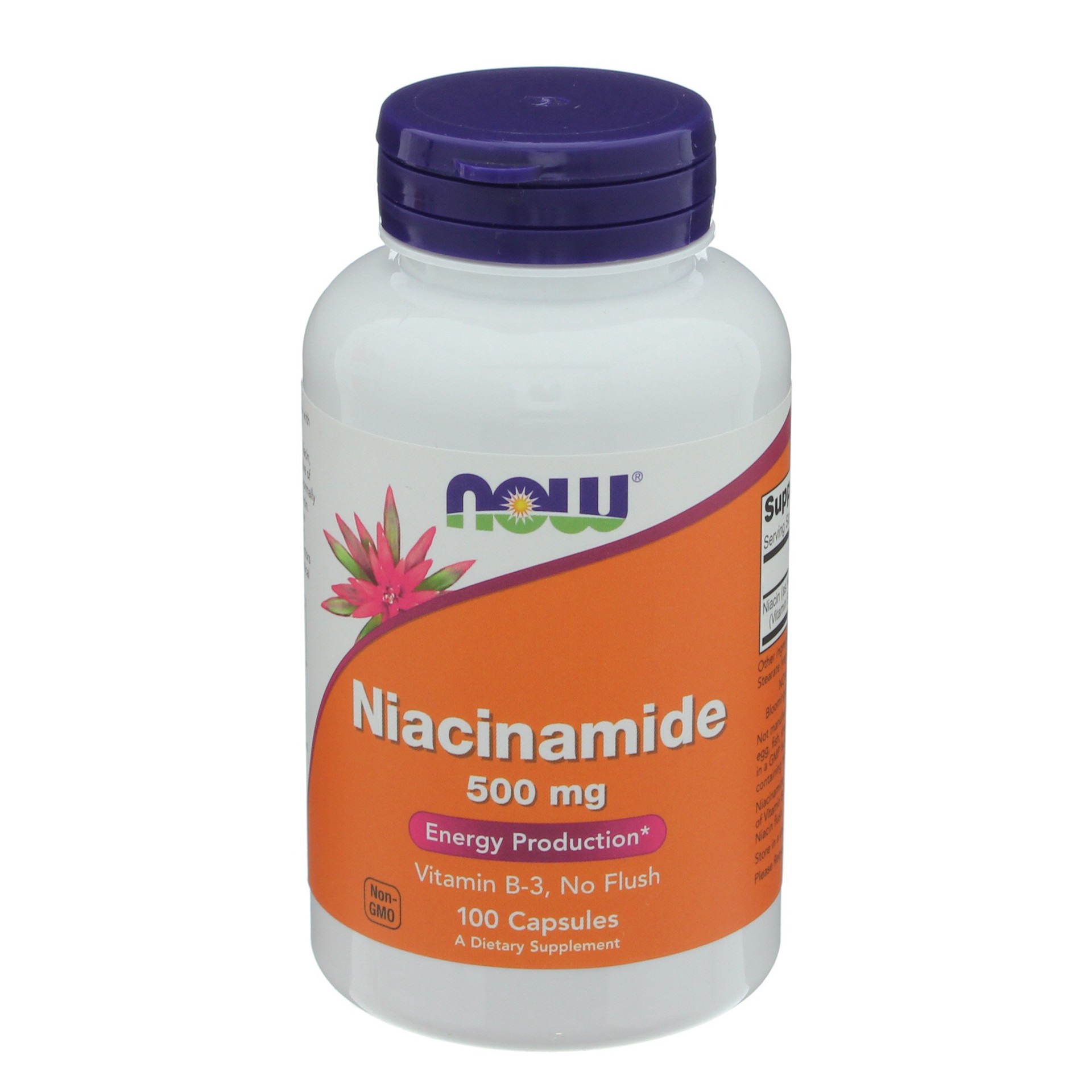slide 1 of 2, NOW Niacinamide 500 mg Capsules, 100 ct