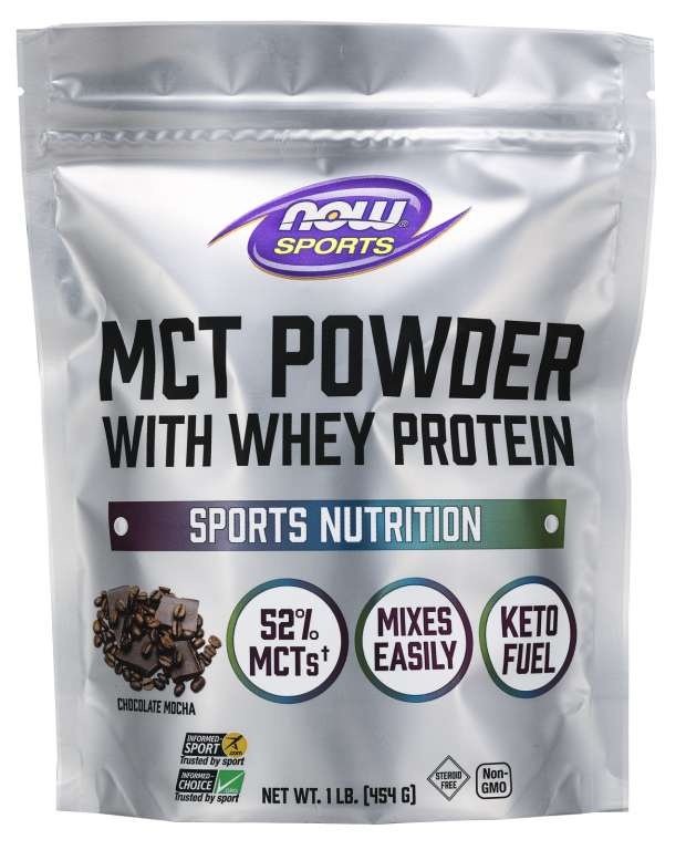 slide 1 of 1, NOW Foods Mct Powder With Whey Protein, Chocolate Mocha, 1 lb