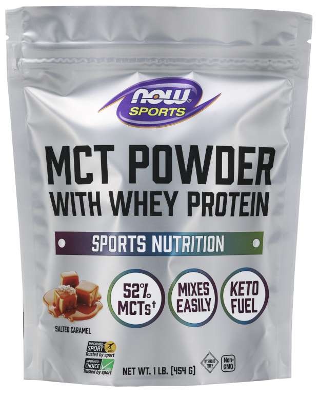 slide 1 of 1, NOW Foods Mct Powder With Whey Protein, Salted Caramel, 1 lb