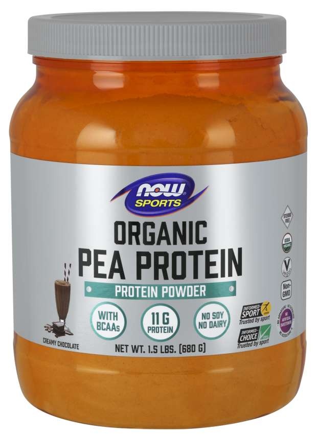 slide 1 of 1, NOW Foods Pea Protein, Organic Creamy Chocolate Powder, 1.5 lb