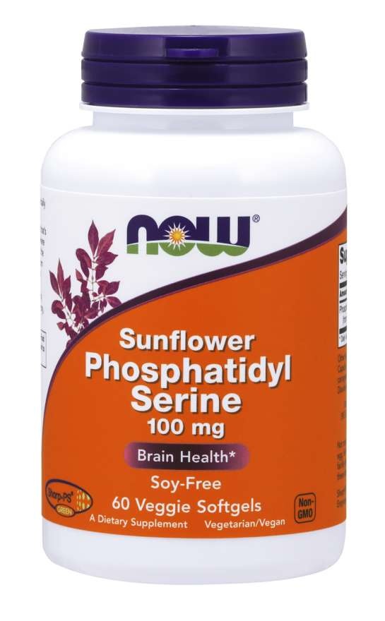 slide 1 of 1, NOW Foods Sunflower Phosphatidyl Serine - 60 Veggie Softgels, 100 mg