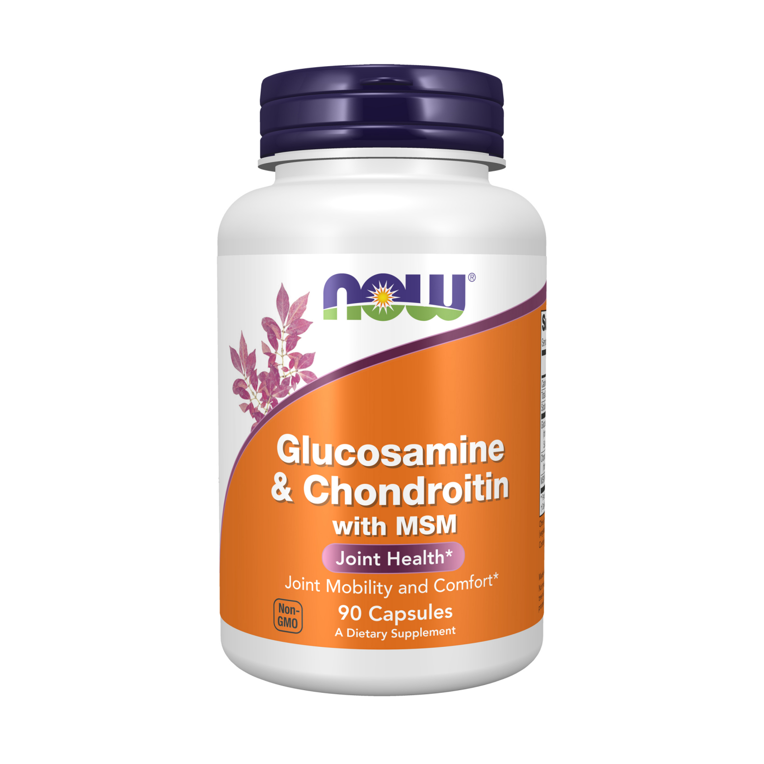 slide 1 of 4, NOW Glucosamine & Chondroitin with MSM - 90 Veg Capsules, 90 ct