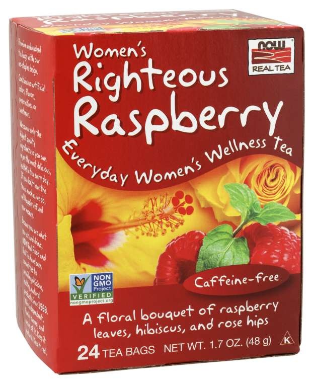 slide 1 of 1, NOW Foods Women's Righteous Raspberry Tea - 24 Tea Bags, 1 ct