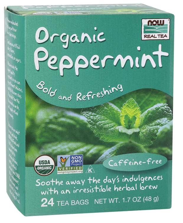 slide 1 of 1, NOW Foods Peppermint Tea, Organic - 24 Tea Bags, 1 ct