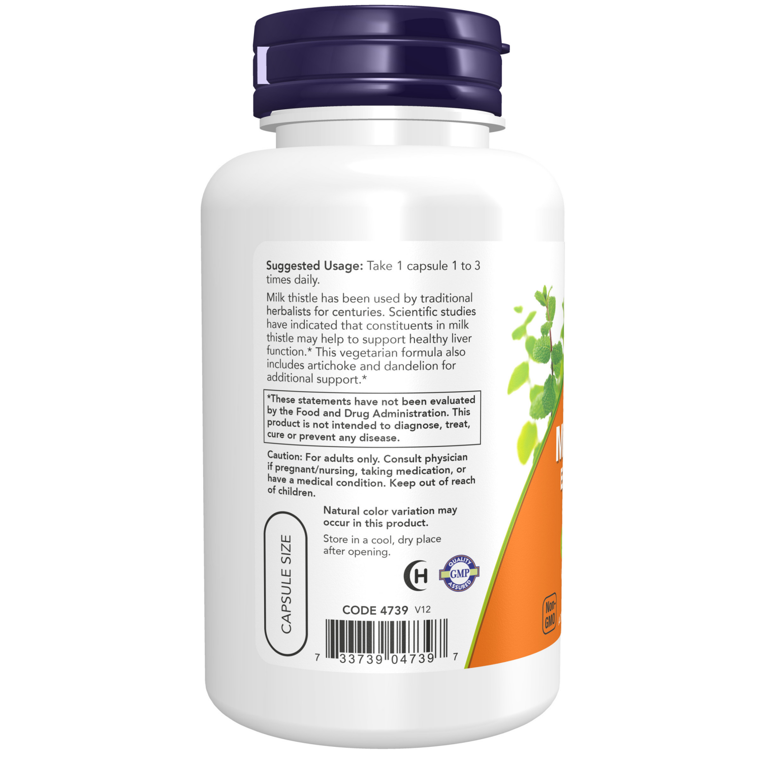 slide 2 of 3, NOW Milk Thistle Extract, Double Strength 300 mg - 100 Veg Capsules, 100 ct