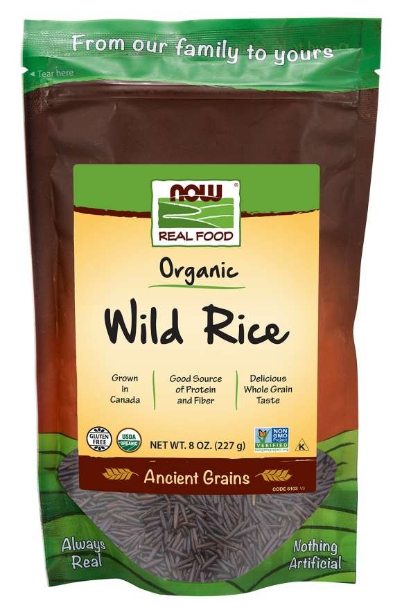 slide 1 of 1, NOW Foods Organic Wild Rice, 8 oz