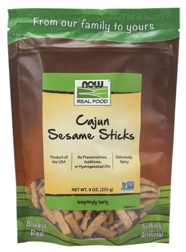 slide 1 of 1, NOW Foods Cajun Sesame Sticks, 9 oz