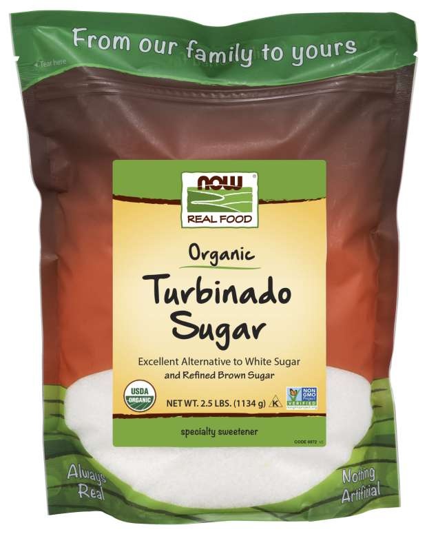 slide 1 of 1, NOW Foods Turbinado Sugar, Organic, 2.5 lb