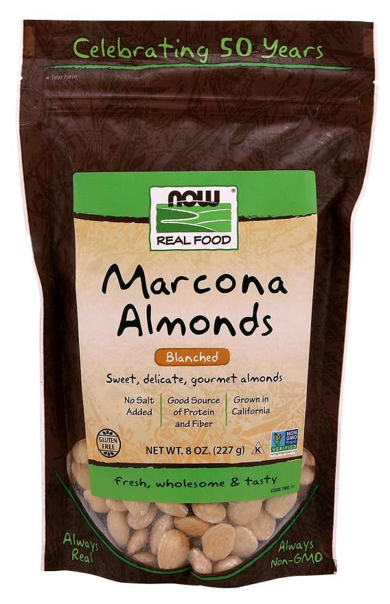 slide 1 of 1, NOW Foods Marcona Almonds, Blanched, 8 oz