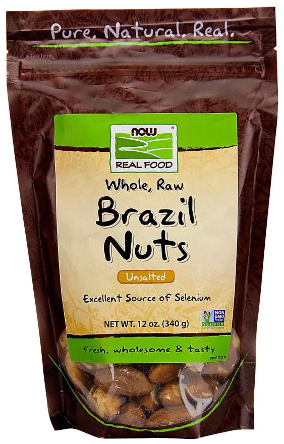 slide 1 of 1, NOW Foods Whole Raw Unsalted Brazil Nuts, 12 oz