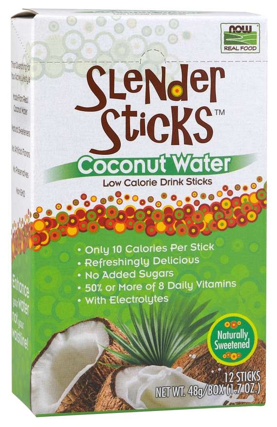 slide 1 of 1, NOW Foods Coconut Water Slender Sticks - 12 Packets, 1 ct