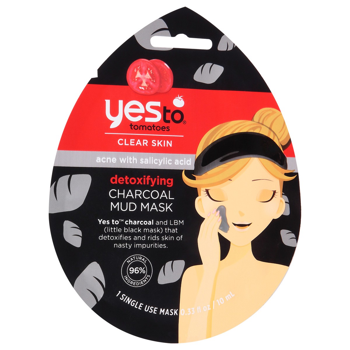 slide 4 of 12, Yes to Tomatoes Detoxifying Charcoal Mud Mask Single Use, 0.33 fl oz