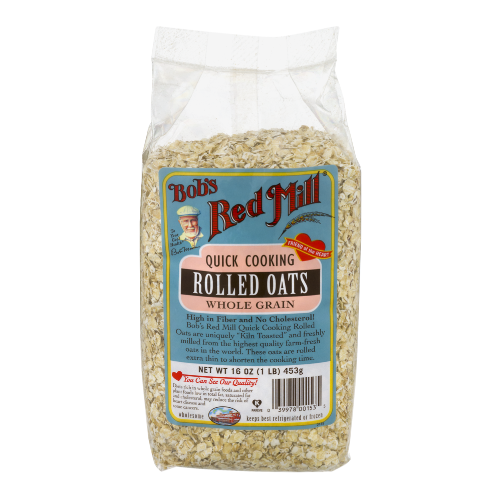 slide 1 of 1, Bob's Red Mill Rolled Oats Whole Grain, 16 oz